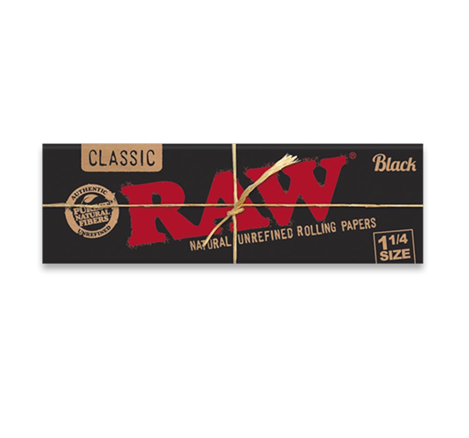 Product Raw - Classic Black Rolling Papers - 1-1/4