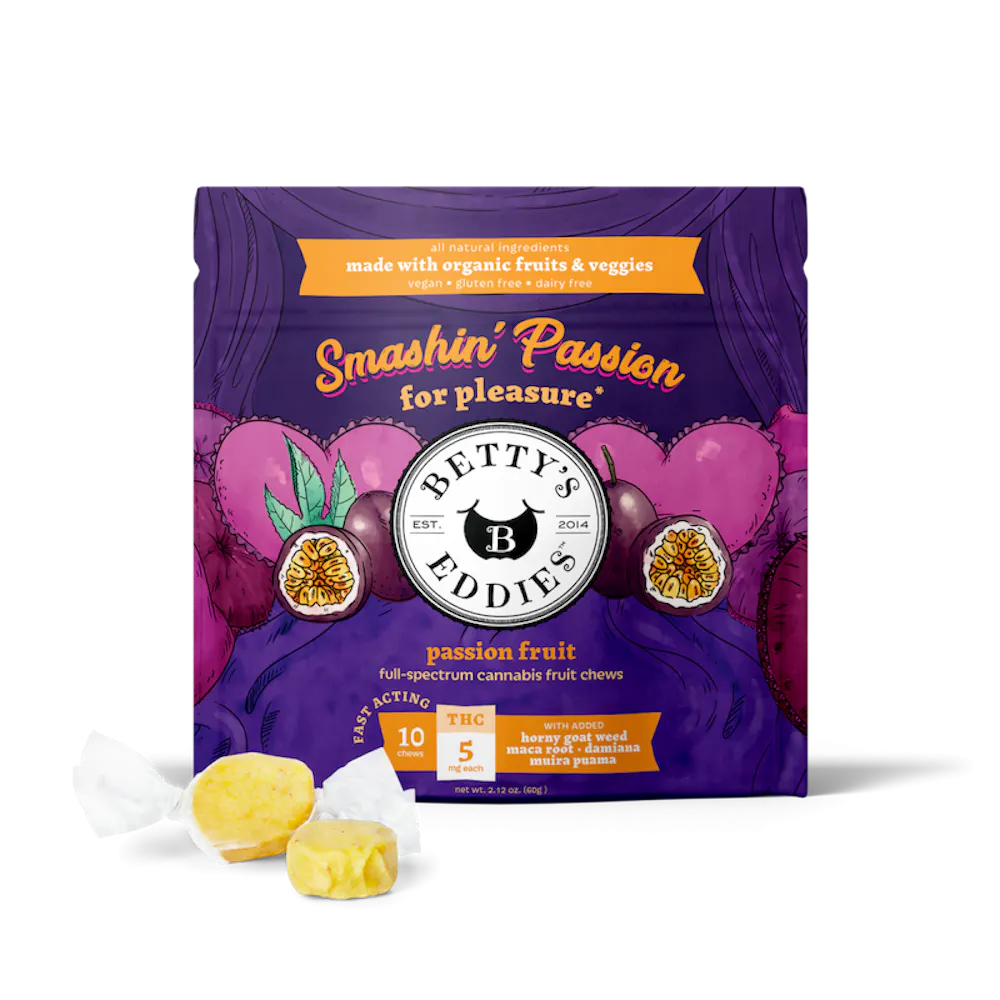 Product Betty's Eddies - Passion Fruit Smashin' Passion Fast Acting Taffy (50mg 10pk)