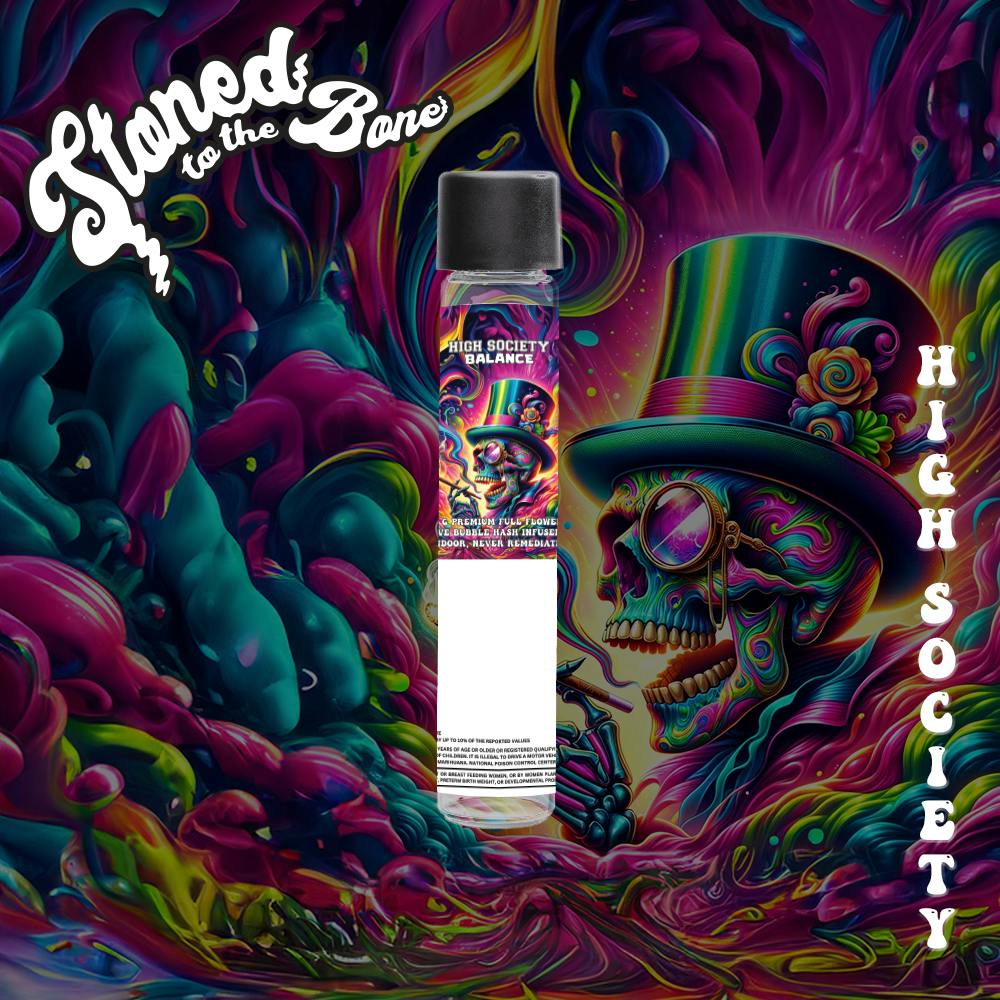 Stoned to the Bone | High Society | Live Bubble Hash & Diamond Infused Pre-Roll | 1g