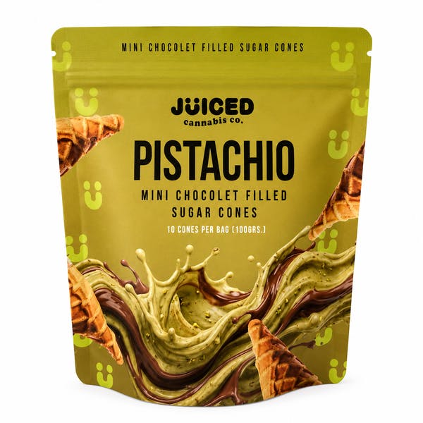 JUICED - Mini Chocolate Filled Sugar Cones - 100MG - Pistachio