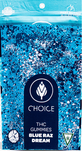 Product Choice Chews | Blue Raz | Gummies | 100mg (Sativa)