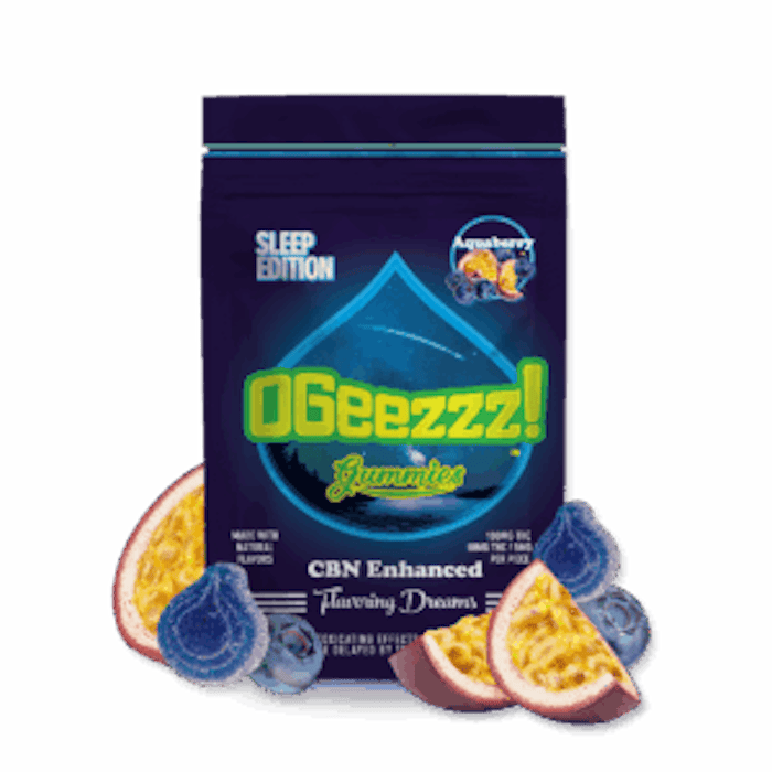 OGeez Sleep Edition, Aquaberry - 100 mg 2:1 CBN Gummies