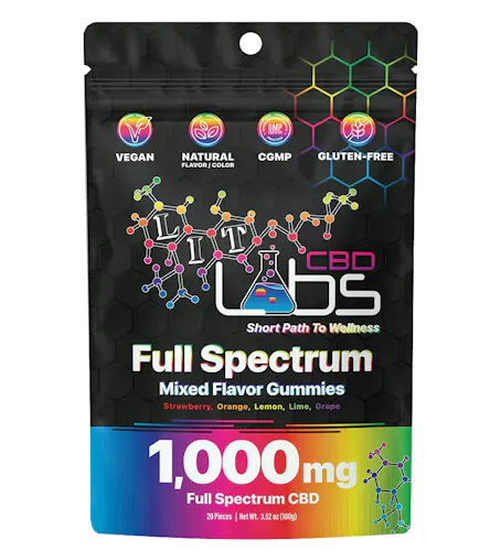 Lit Labs Full Spectrum CBD Mixed Flavor Gummies Rec-active