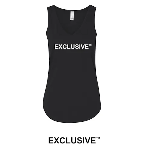 Exclusive Womens Black V Neck Tank Top – L-1