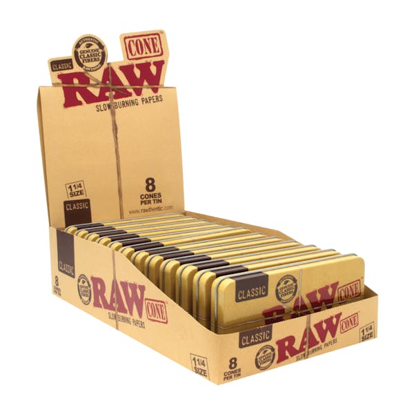 Raw Tin 1 1/4 Cones - 8 pk