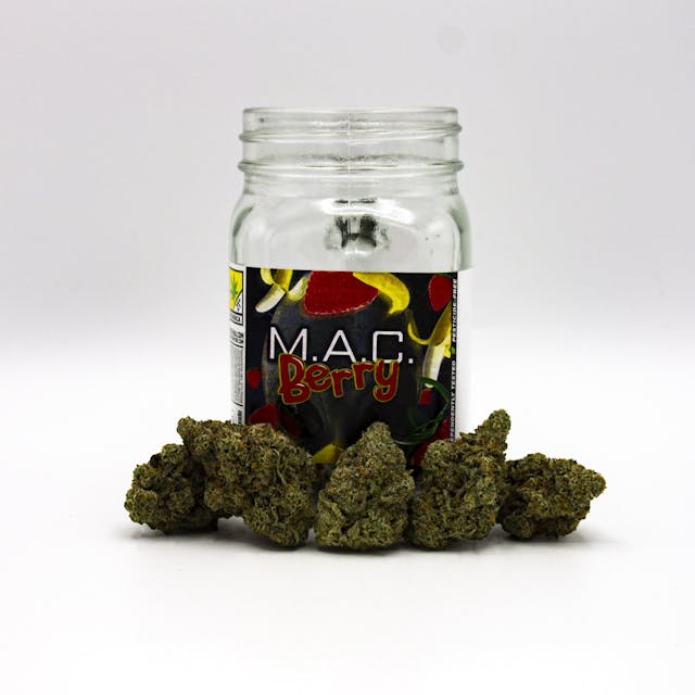 MAC x Strawberry Cookie & Cream - (Flavors: Berry, Gassy & Sweet), (Effects: Hungry, Mellow & Relaxing), (Aromas: Earthy, Sweet & Pungent)