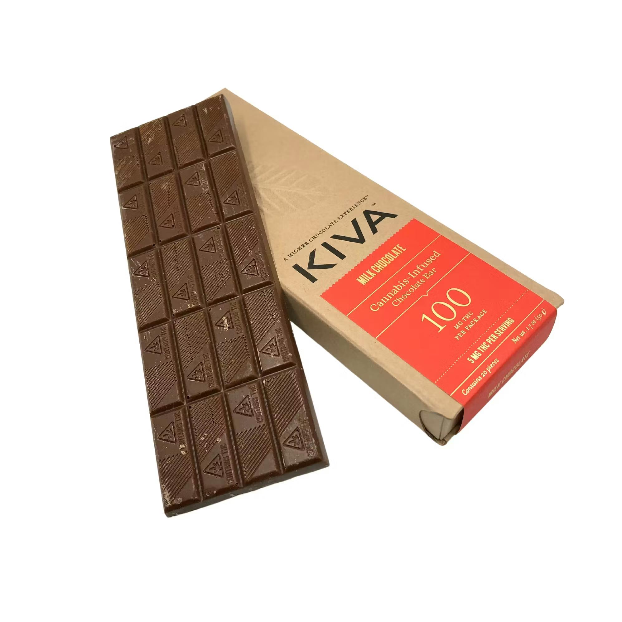 Kiva Milk Chocolate 20pk 100mg Chocolate Bar
