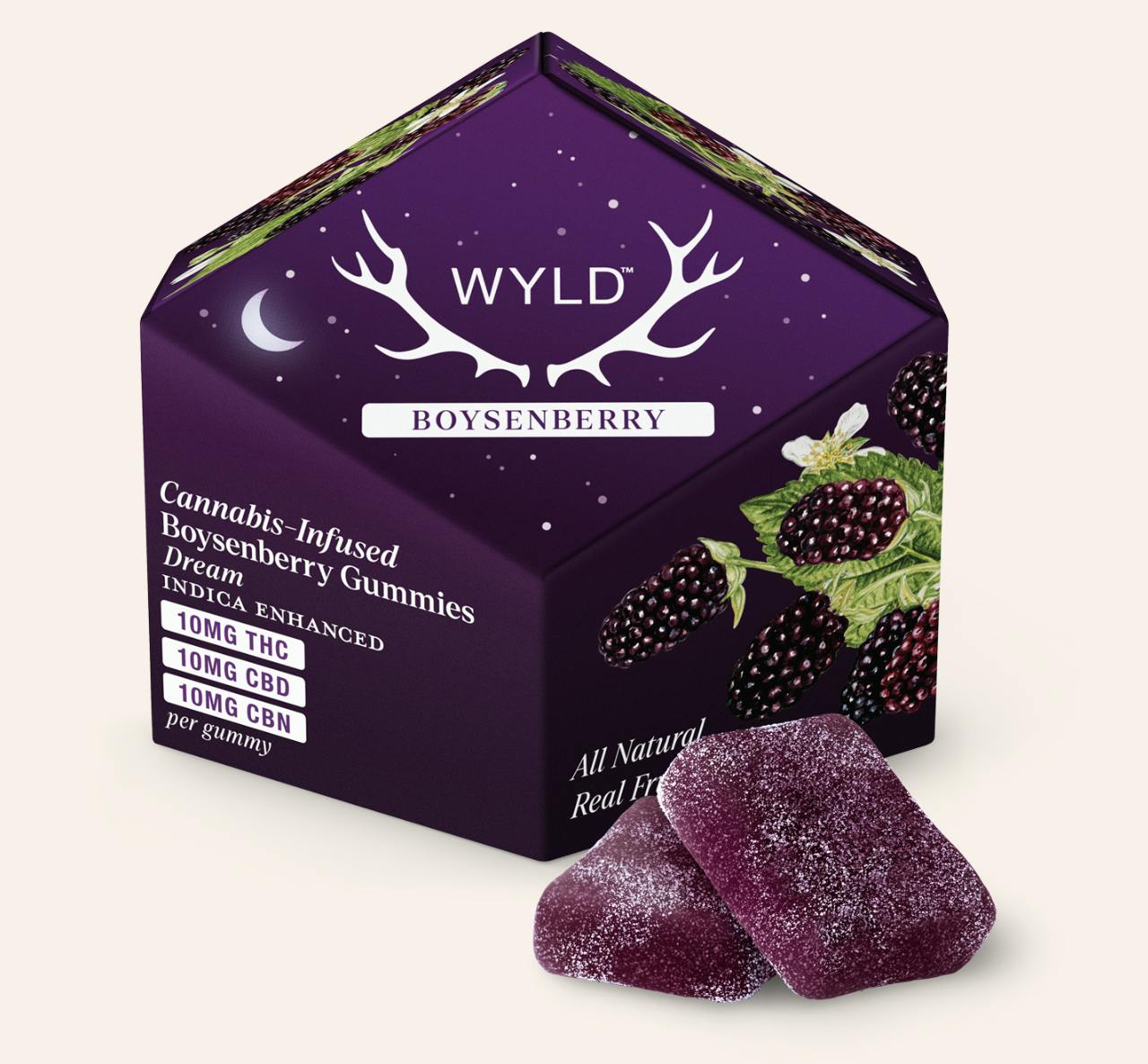 WYLD | Boysenberry 1:1:1 CBD:CBN + Indica Enhanced Gummies-1