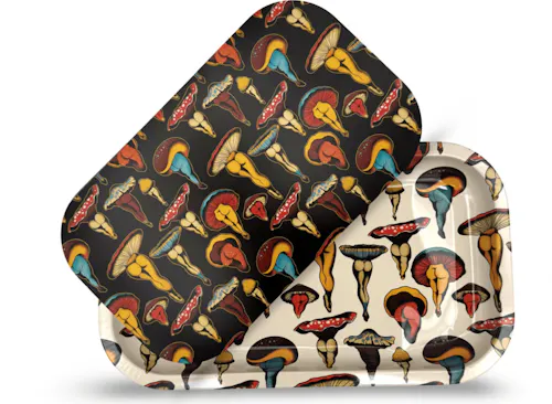 ZZZs Rolling Tray with Magnetic Cover | Shroom Booties by Cecilia Granata-active