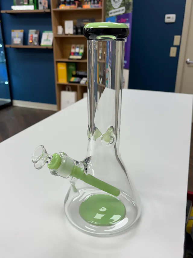 Glass Phoenix Star Pastel Accented Beaker Bong Green (glassware)