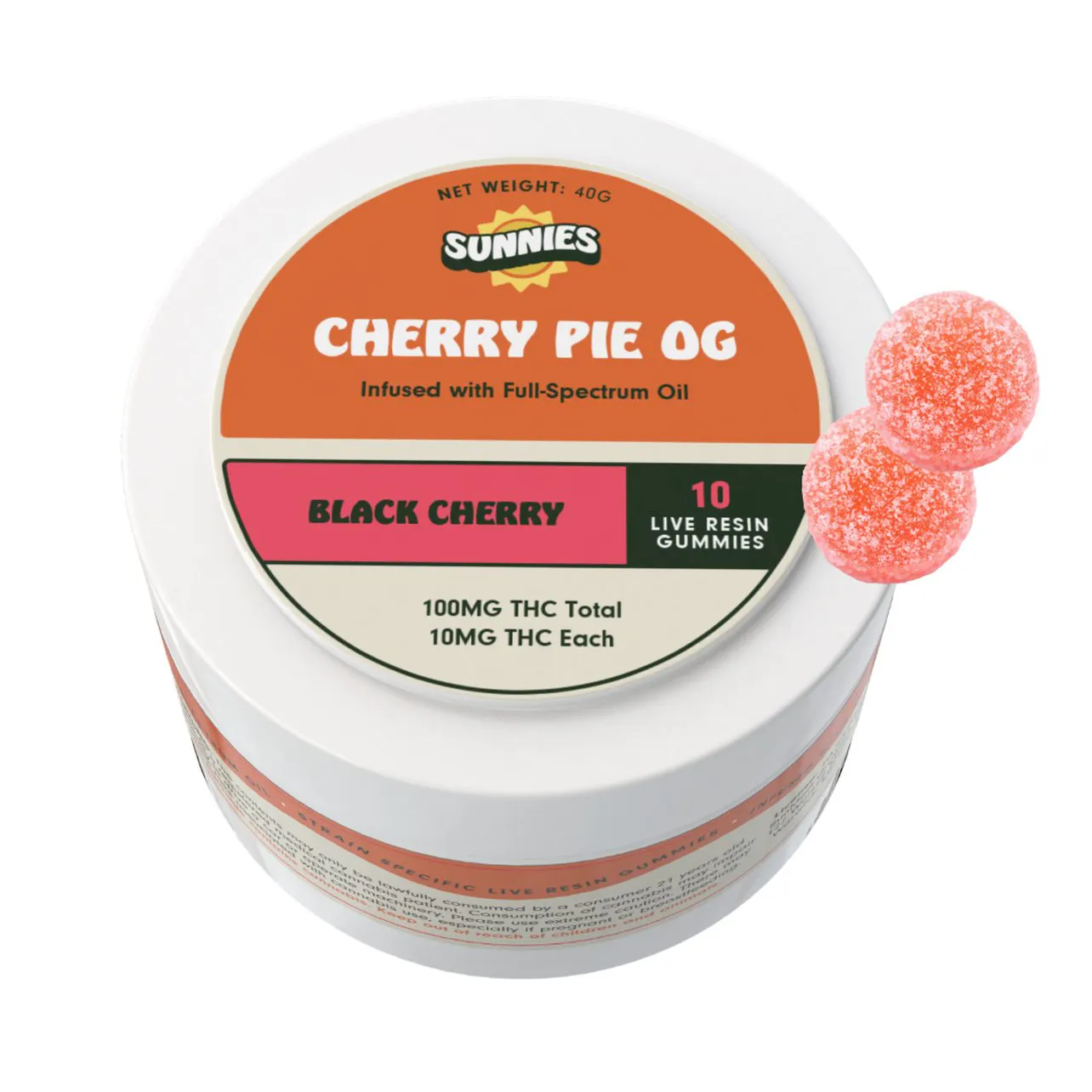 Cherry Pie OG Live Resin Gummies 10mg x 10pk in Bethesda, MD