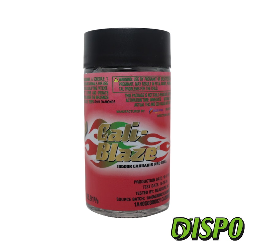 Cali Blaze - Strawberry 5pk Liquid Diamond Infused Pre-Rolls