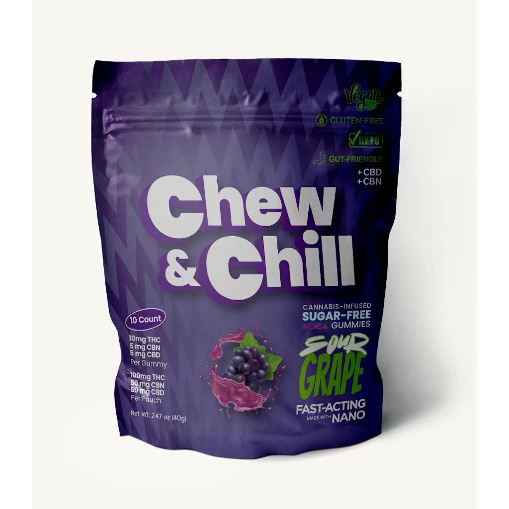 Sour Grape Gummies 5:1 :1 THC/CBN/CBD • 10 Pack 100mg by Chew