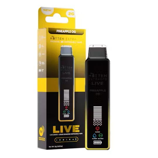 Pineapple OG Live Sauce Disposable Indica by Mitten Extracts – Vapes at Gatsby Cannabis