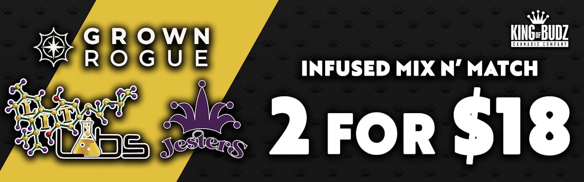 Jester/Lit Labs/Grown Rogue Infused Prerolls 2/$18