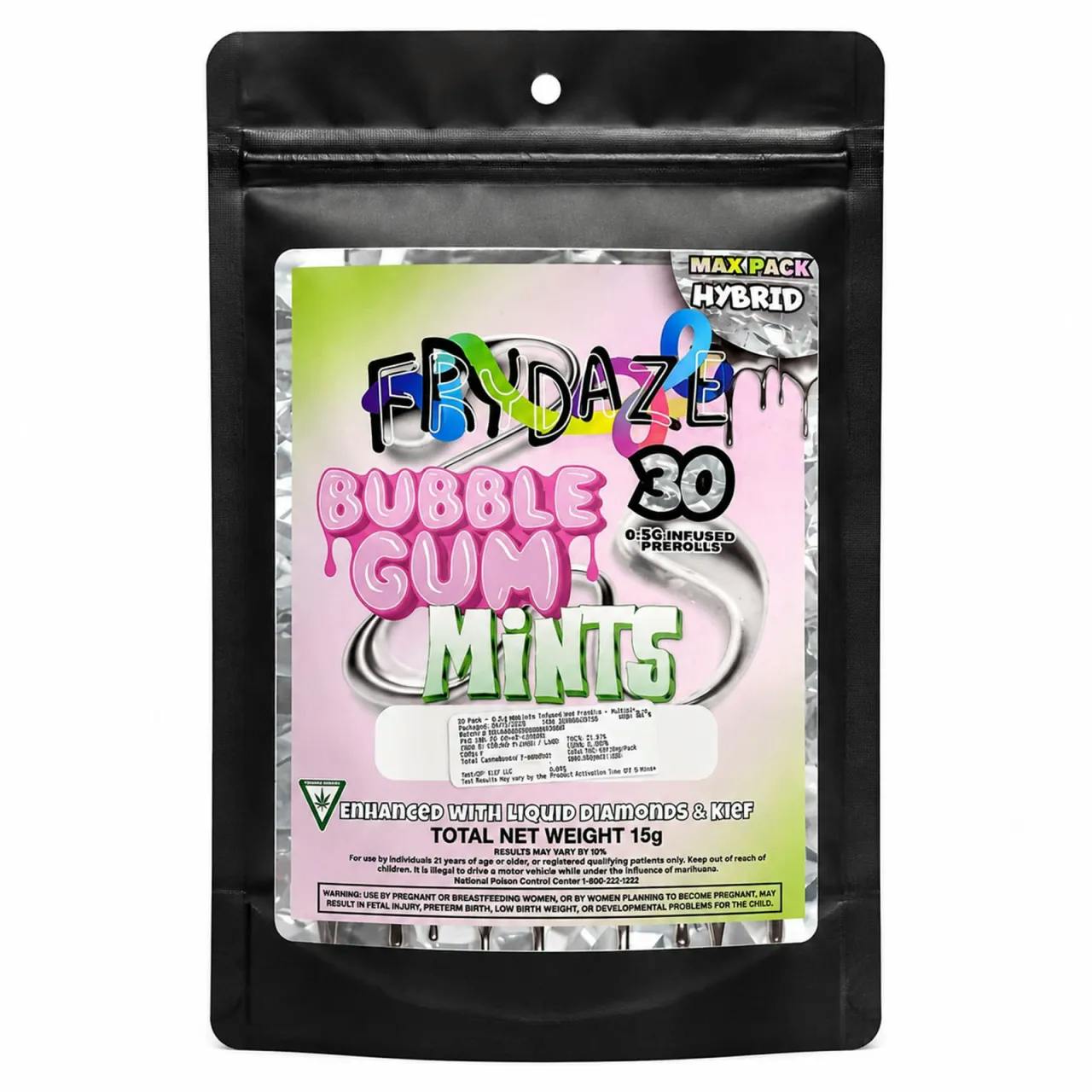 Frydaze - 30-Pack .5g Infused Prerolls - Bubblegum Mints