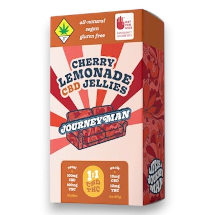 Journeyman: CBD 1:1 Cherry Lemonade - Jellies 10pk 200mg | Zips