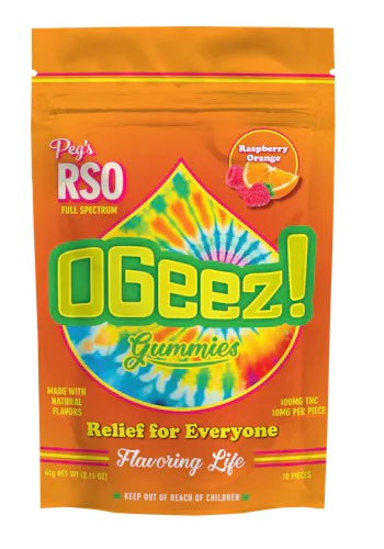 Pegs Raspberry Orange RSO – 100 mg-active