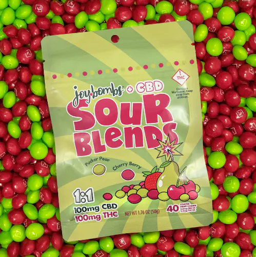 Joy Bombs + CBD 1:1 Sour Blends – 100mg THC (40pk / 2.5mg THC & 2.5mg CBD ea)-4