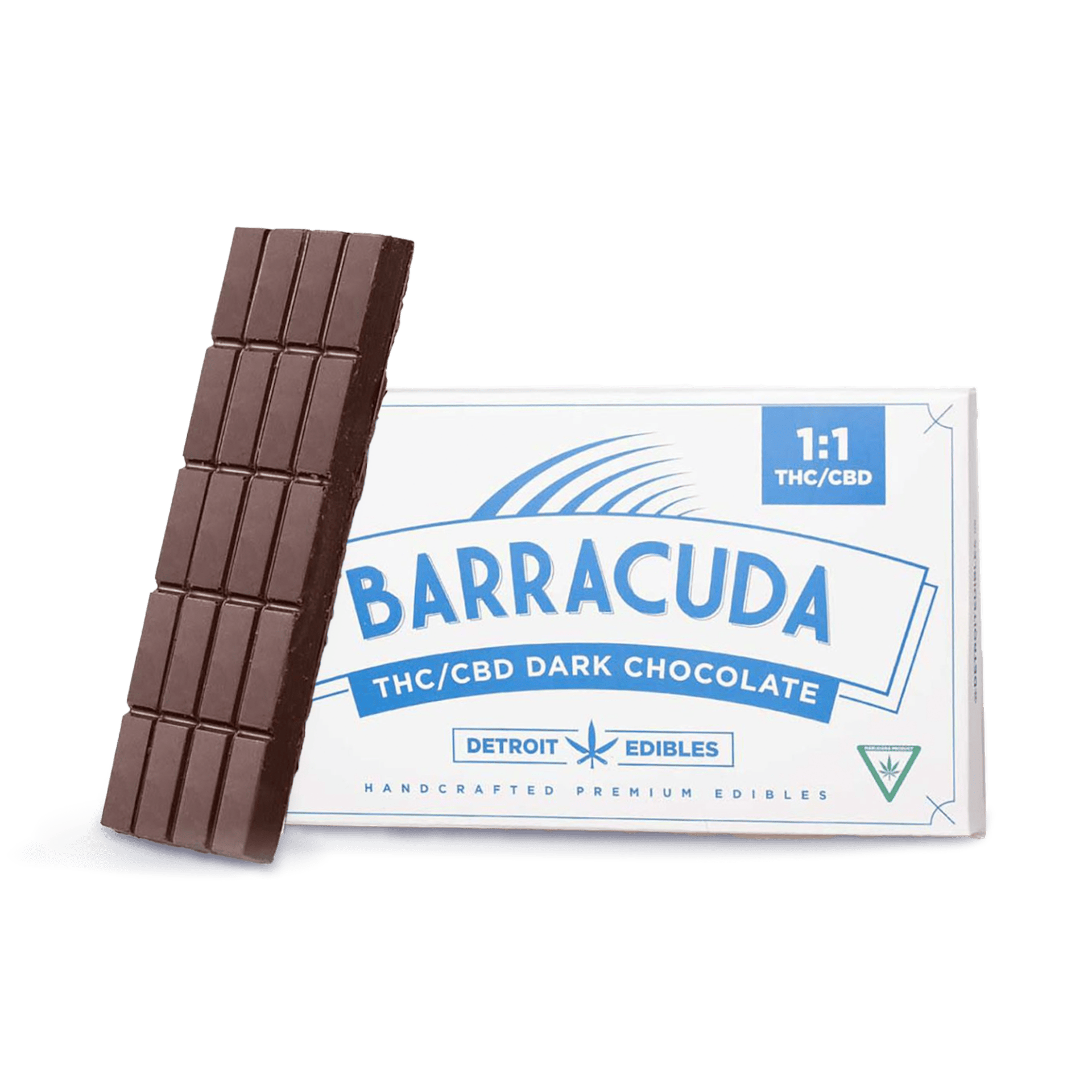 Detroit Edibles - Barracuda Bar 1:1 Dark Chocolate 100mg THC/100mg CBD Bar