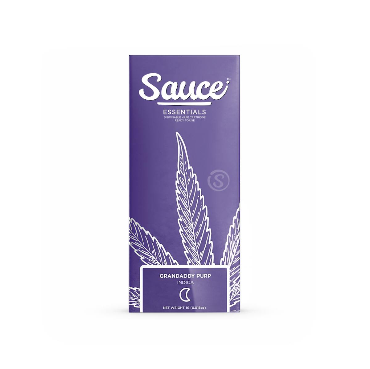 Photo of Sauce Essentials 1g GRANDADDY PURP LR + Distillate Disposable Cannabis Vape Cartridge