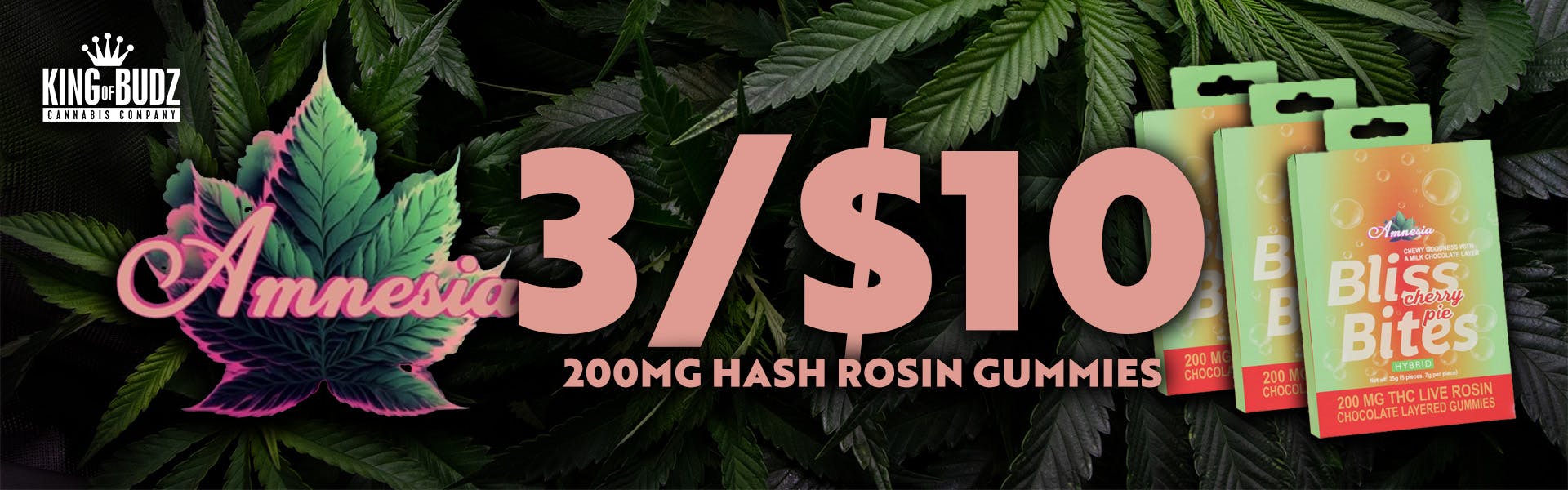 Bliss Bites - 200mg Hash Rosin Gummies - 2/$10