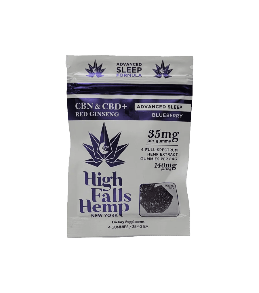 Edibles | High Falls Hemp | Advanced Sleep | Blueberry Gummy | 4ct
