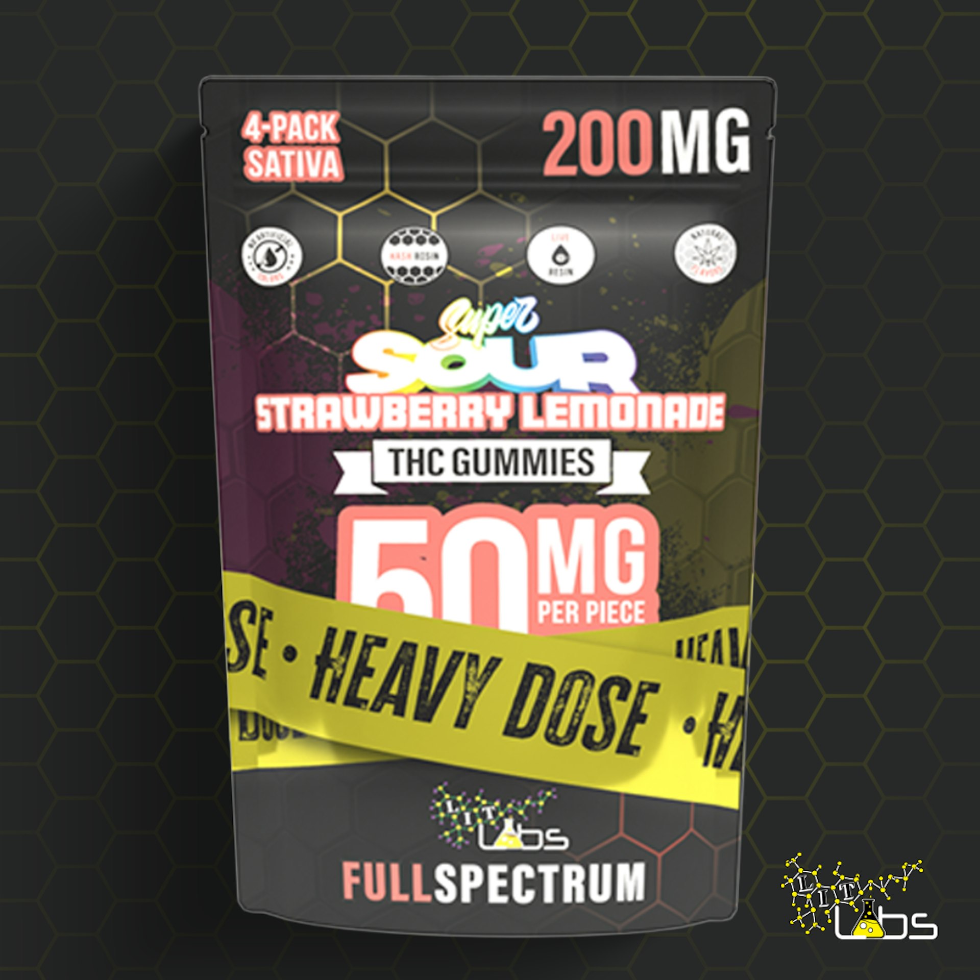 Lit Labs - Sour Strawberry Lemonade 200mg Gummies