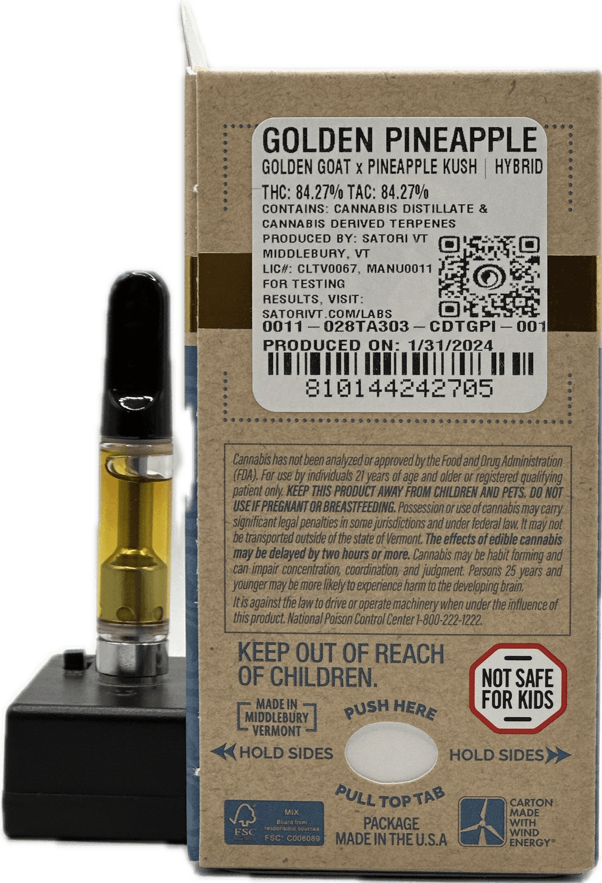 Image of Golden Pineapple | 1g Distillate Cartridge