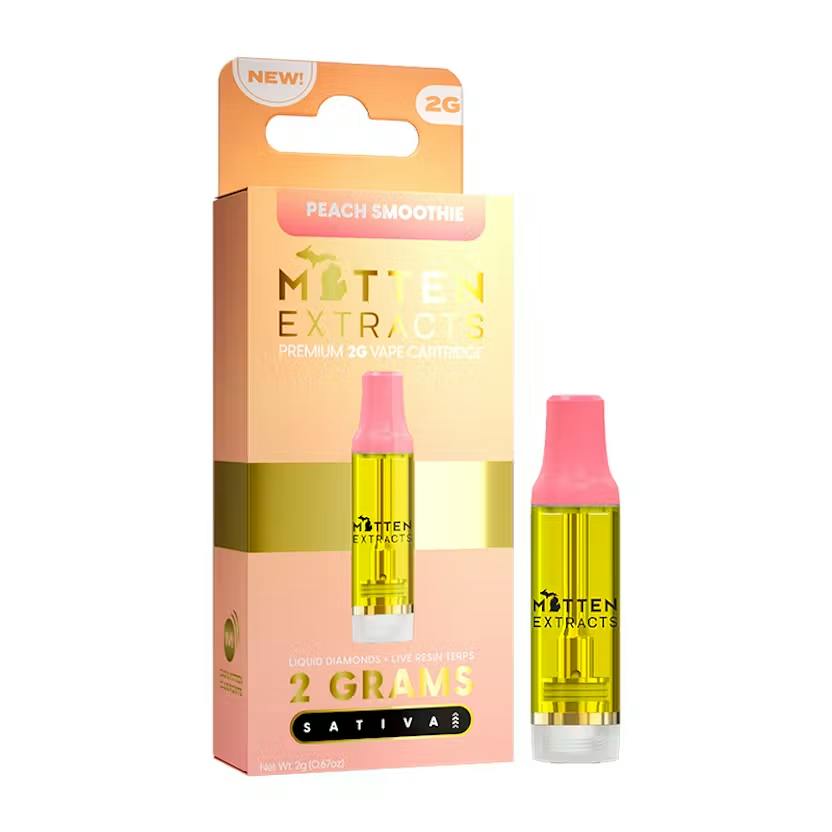 Peach Smoothie Cart Sativa by Mitten Extracts – Vapes at Gatsby Cannabis