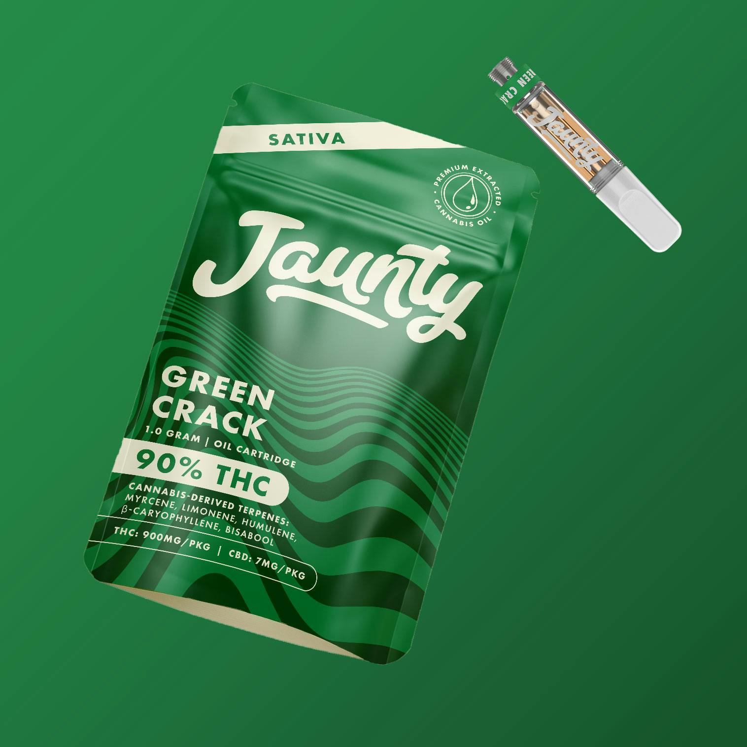 Jaunty Vape Cartridge | 1g | Green Crack