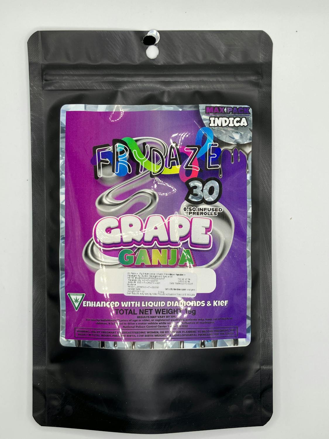 Product: Frydaze | Infused Pre-Roll 30-Pack - 15g - Grape Ganja