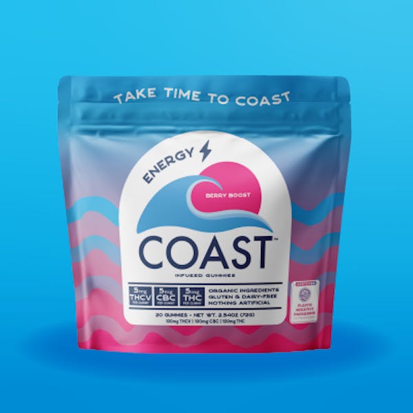 Berry Boost 1:1:1 (THC:CBC:THCV) - 100mg Energy Gummies - COAST