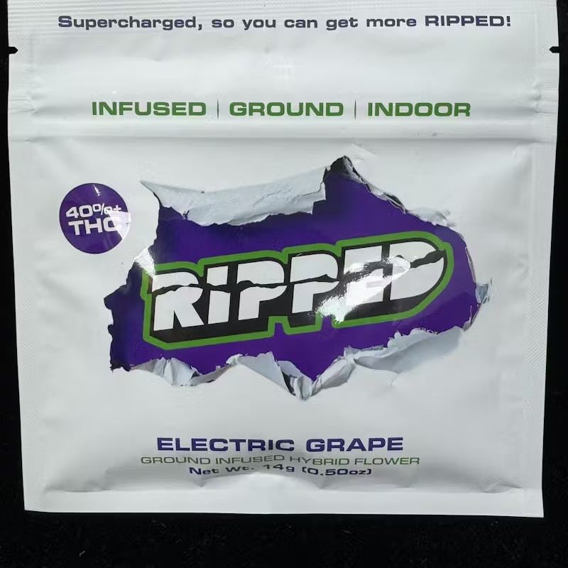 Ripped | Electric Grape | Hash Infused Ground Flower | 14g