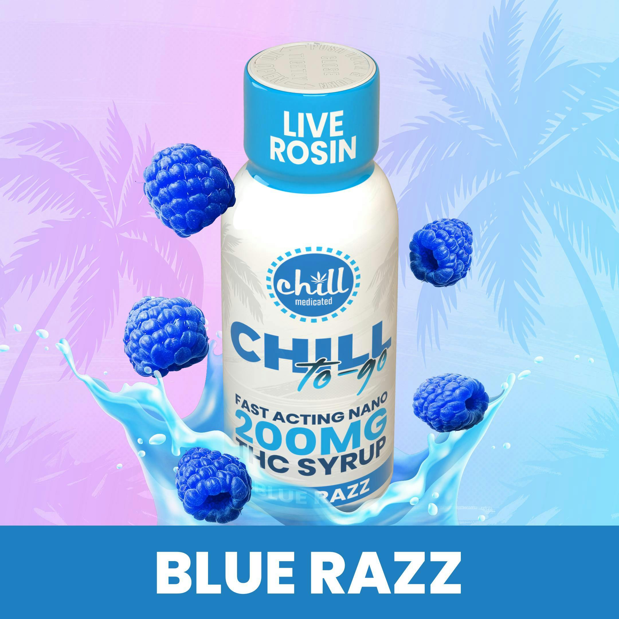 Chill Medicated CHILL MEDICATED | BLUE RAZZ | TO-GO SYRUP | 200MG — EDIBLES