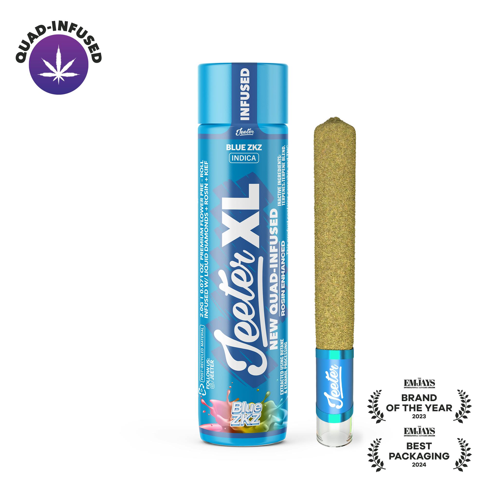 Blue ZKZ Quad-Infused XL Jeeter Joint | 2g 2g Pre-rolls | Jeeter |