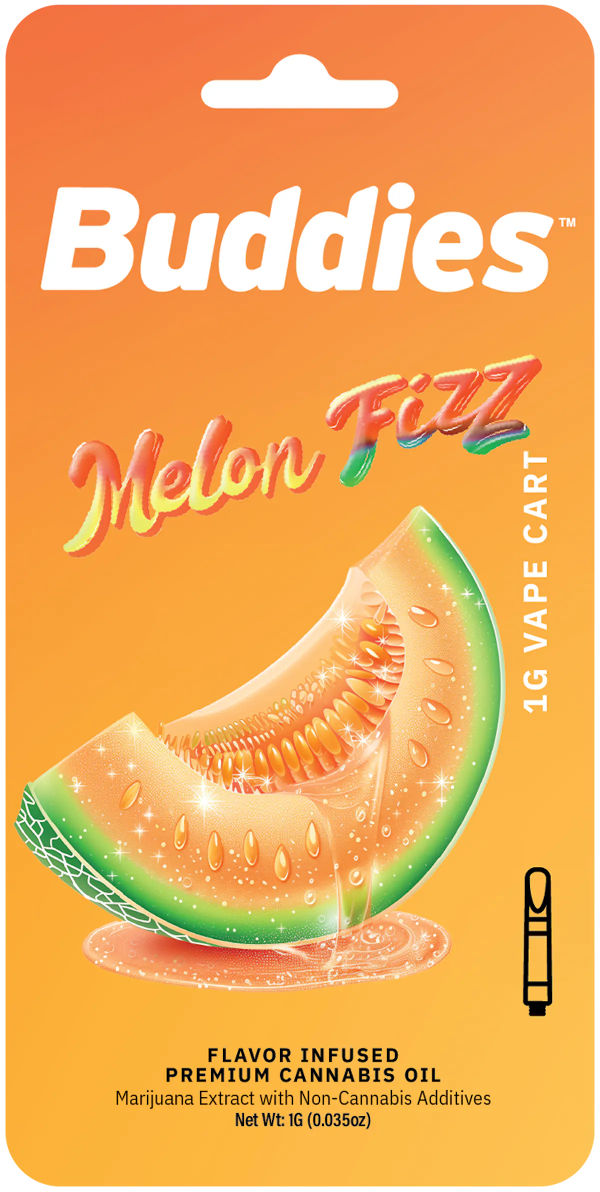 Buddies 1g MELON GUM Distillate All-In-One Rechargeable Vape Cartridge 1g  Vaporizers | Buddies |