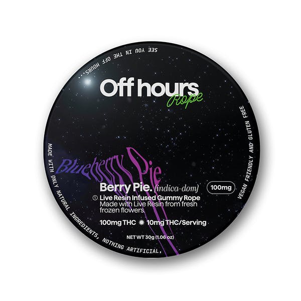 Off Hours - Resin Infused Rope - Blueberry Pie - 100mg
