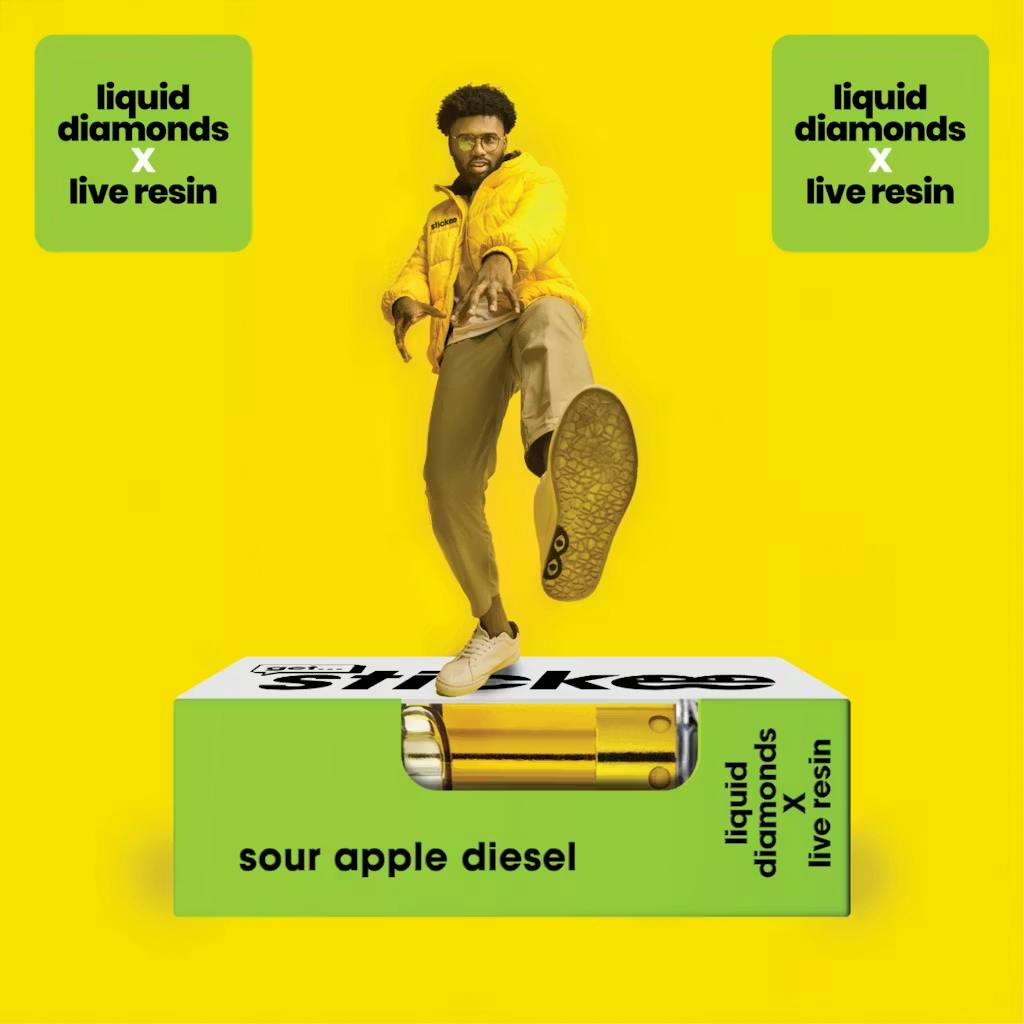 Stickee - 1g Live Resin Cart - Sour Apple Diesel