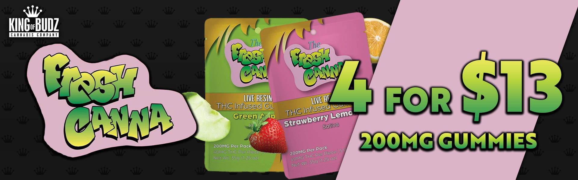 Fresh Canna - 200mg Gummies - 4/$13