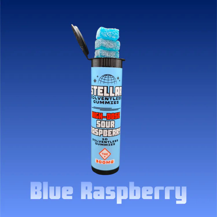 Solventless Gummies | Stellar Sour Blue Raspberry | MO Health and
