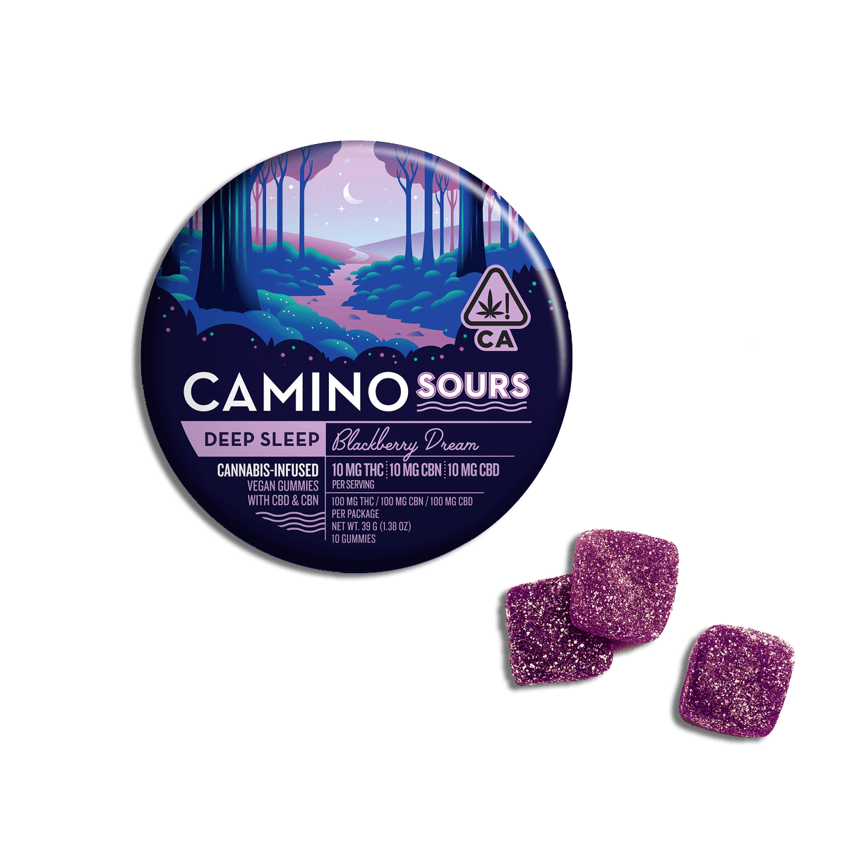 Camino - 200mg THC : 200mg CBD : 200mg CBN Gummies - Sour Blackberry Dream