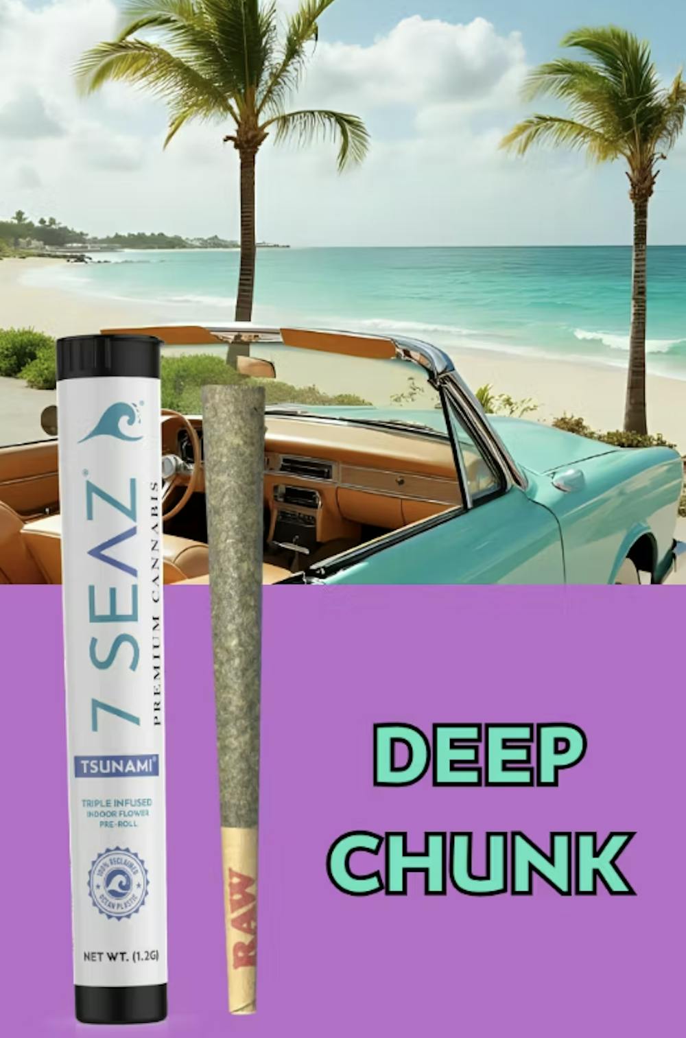 Product Infused Preroll Tsunami | Deep Chunk (H) | 1.2g | 7 Seaz