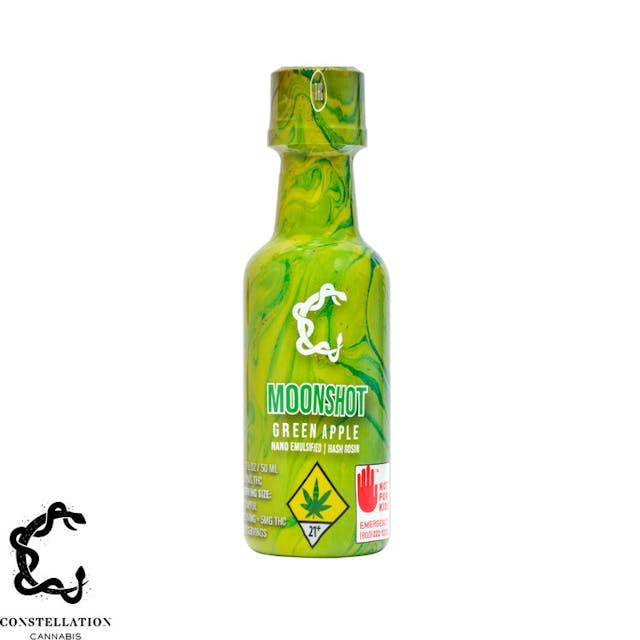 Experience the future of cannabis consumption with Moonshot, the groundbreaking single source hash rosin nano emulsified beverage. Crafted with precision and care, we handle every step of the process from cultivation to extraction, processing, and bottling to deliver an unparalleled customer experience. Our revolutionary nano emulsion technology breaks down cannabinoid molecules to 100 nanometers or less, enabling rapid absorption into your bloodstream within minutes. Prepare for a high that will redefine your expectations. Unlock a new level of enjoyment with Moonshot.