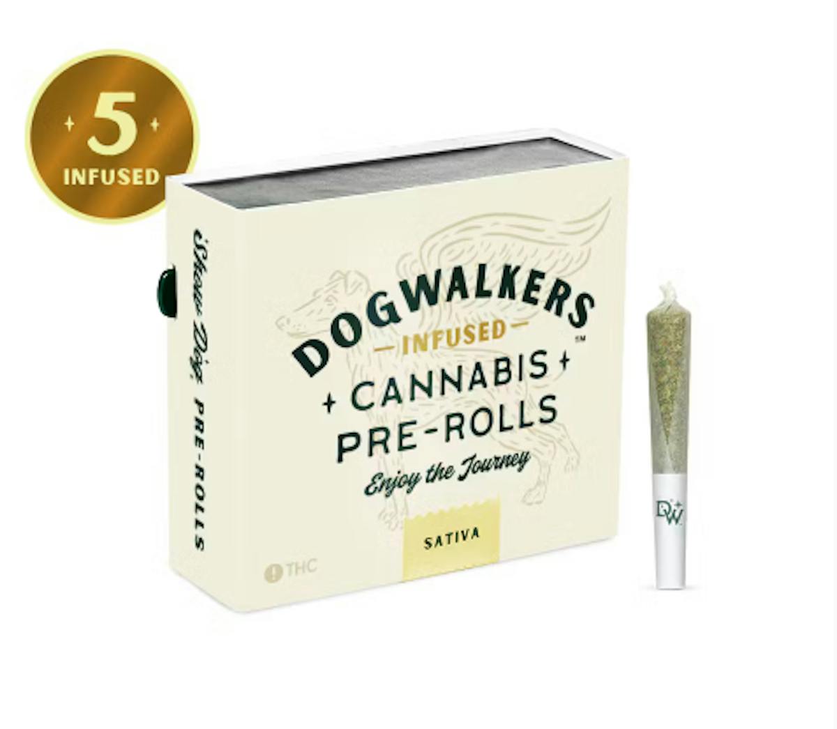 Photo of Dogwalkers Sour Diesel 0.35g 5pk Infused Prerolls