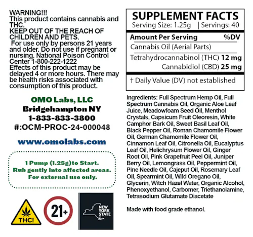 OMO | Warming Gel 2:1 1000MG CBD 500MG THC | Topical-2