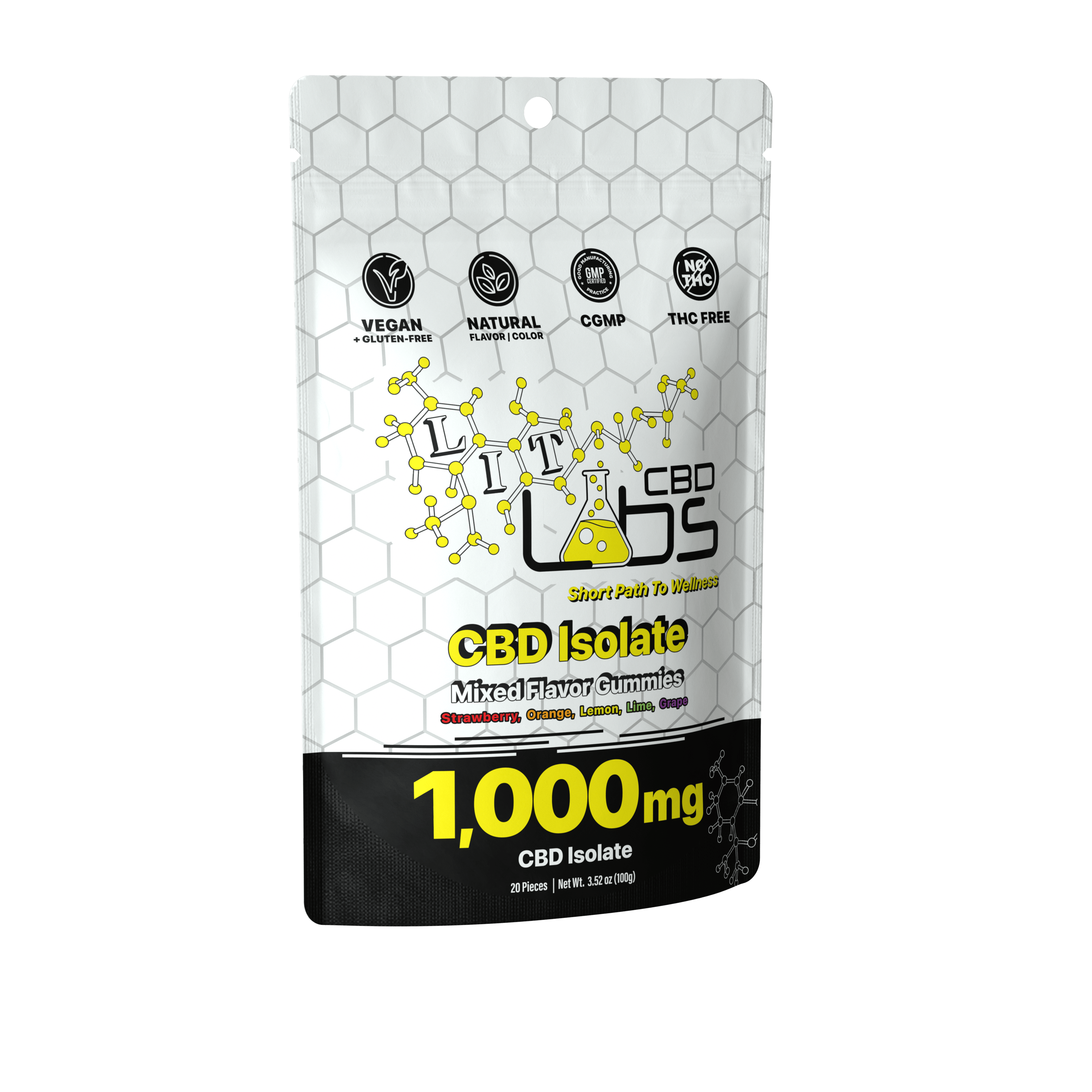 Lit Labs - 1000mg CBD Isolate - Mixed Flavor