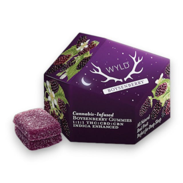 Boysenberry Gummies - CBD + CBN + Indica Enhanced - (100mg THC : 100mg CBD :100mg CBN)
