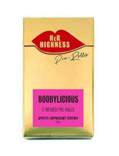 Her Highness | Infused Pre-Rolls | Boobylicious| | 5 Pack 2.5g-active