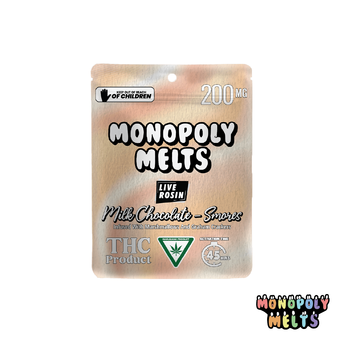Product: Monopoly Melts | Milk Chocolate S'mores - Live Rosin 200mg